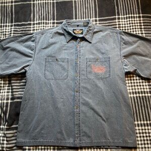 Harley-Davidson Blue Casual Button Down Shirt
